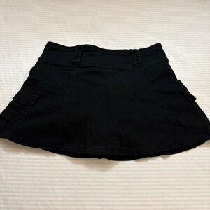 Black cargo mini skirt